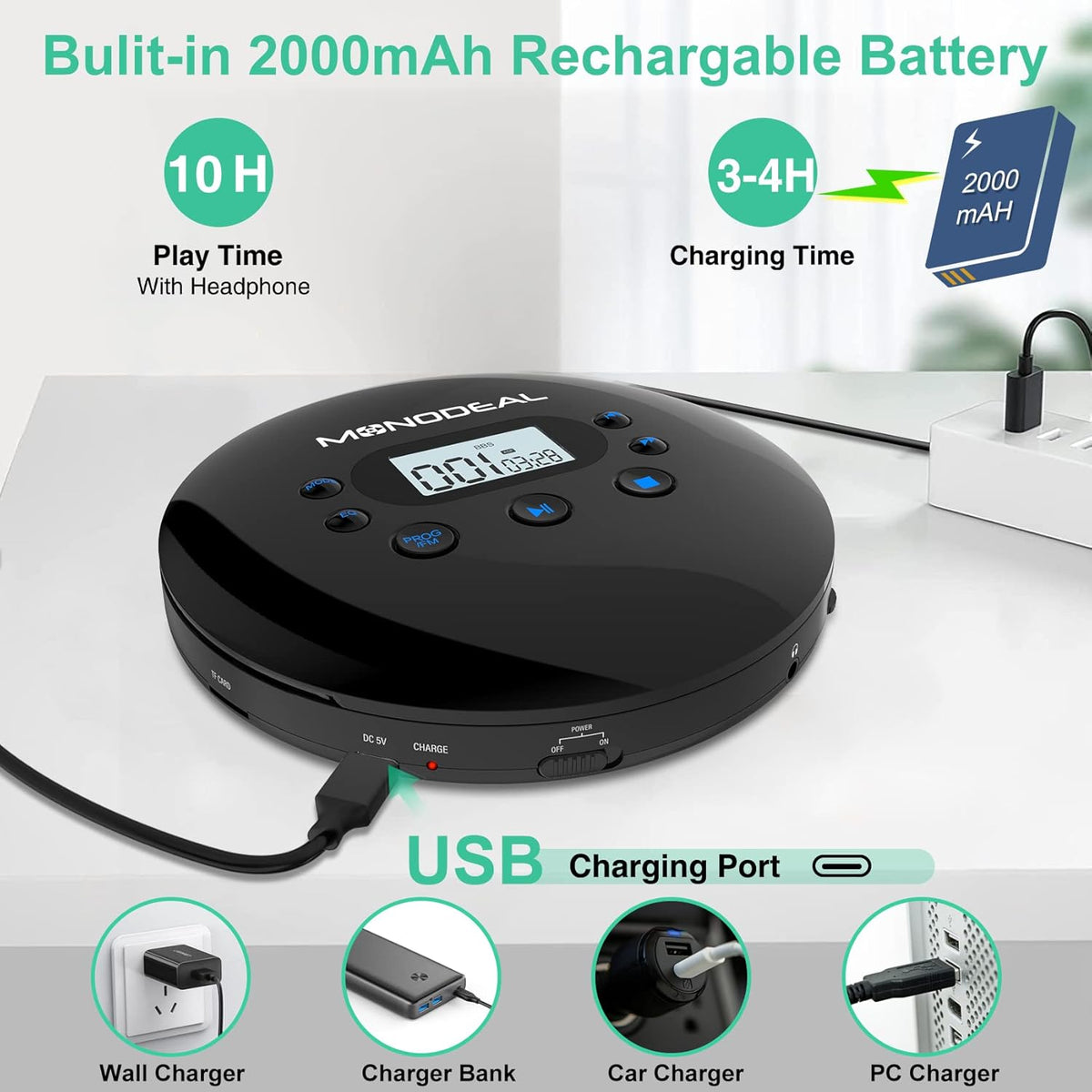 Portable CD Player with FM Transmitter L872427