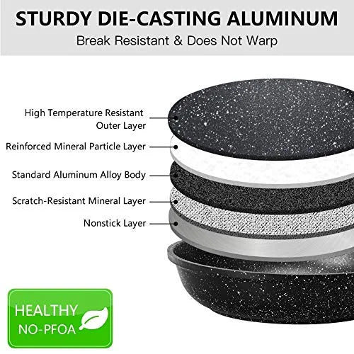 9.5 Inch Nonstick Induction Frying Pan with Lid C14038