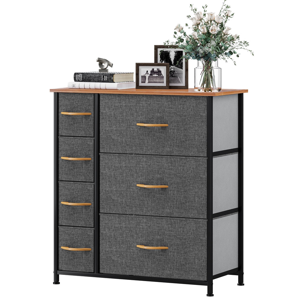 Gray Metal Fabric Wood Drawer Chests G9343