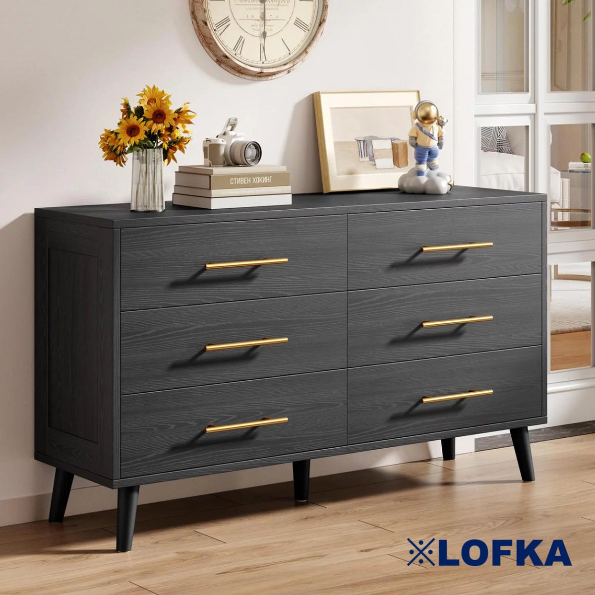White 6 Drawer Dresser G72594