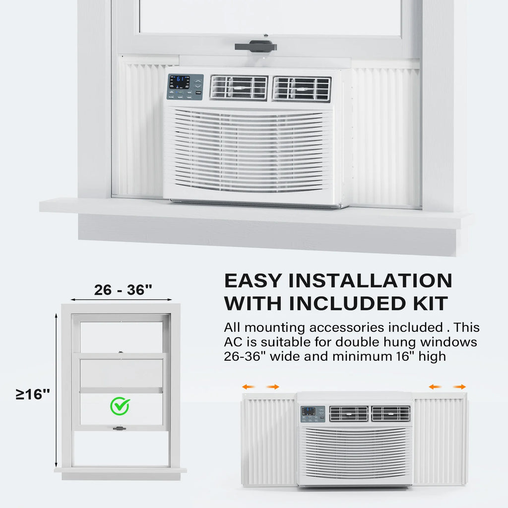 8000 BTU Window Air Conditioner with Heat U832383