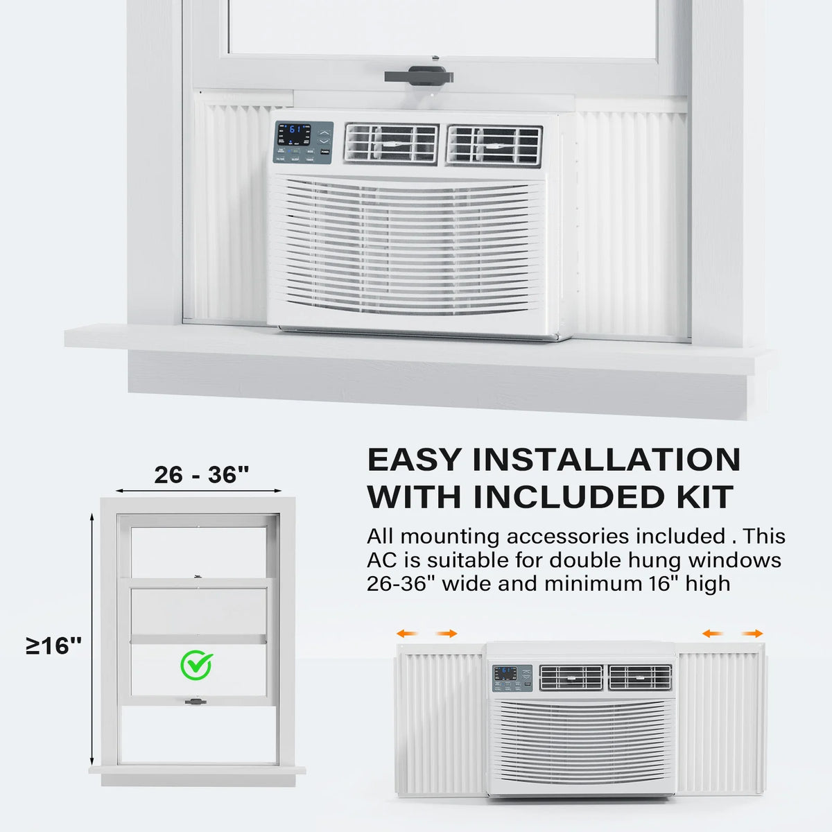 8000 BTU Window Air Conditioner with Heat U832383