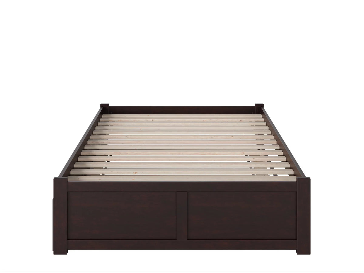 Full Platform Bed with Trundle Bed in Espresso N7828