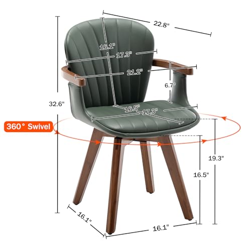 Set of 2 Gray Fabric Faux Leather Dining Chairs with Arms Y663