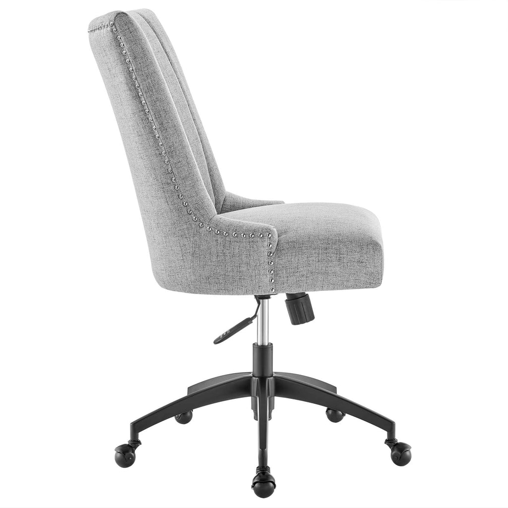 Black Light Gray Tufted Fabric Office Chair F677