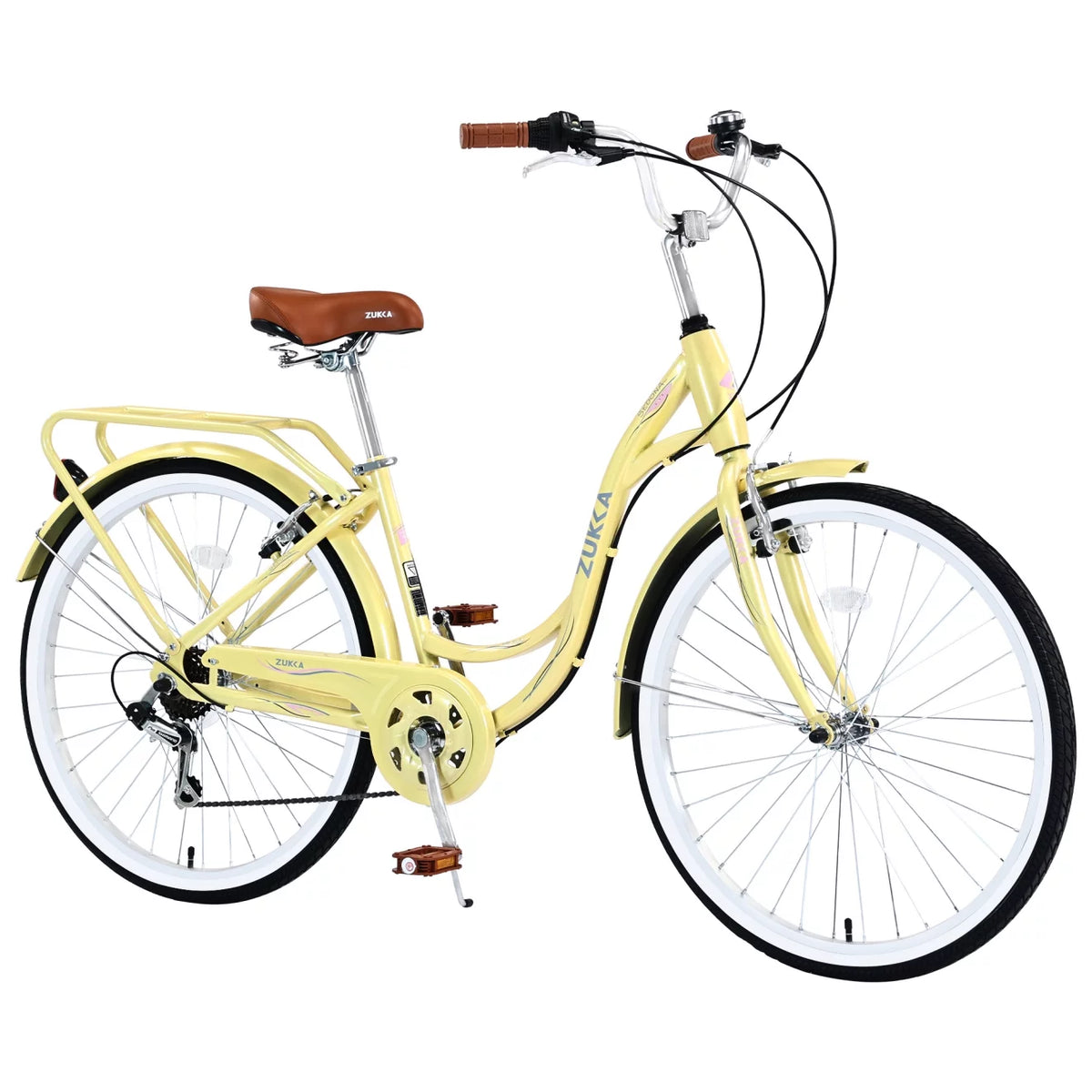 26 inch 7 speed Yellow Beach Cruiser Bike R144