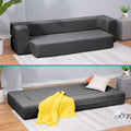 Folding Convertible Sleeper Sofa Bed Queen Memory Foam Dark Grey P7608