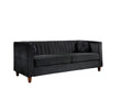Velvet Rolled Arm Sofa, Black G28183