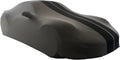 Indoor Stretch Satin Car Cover Dark Gray Black Stripes Z319011