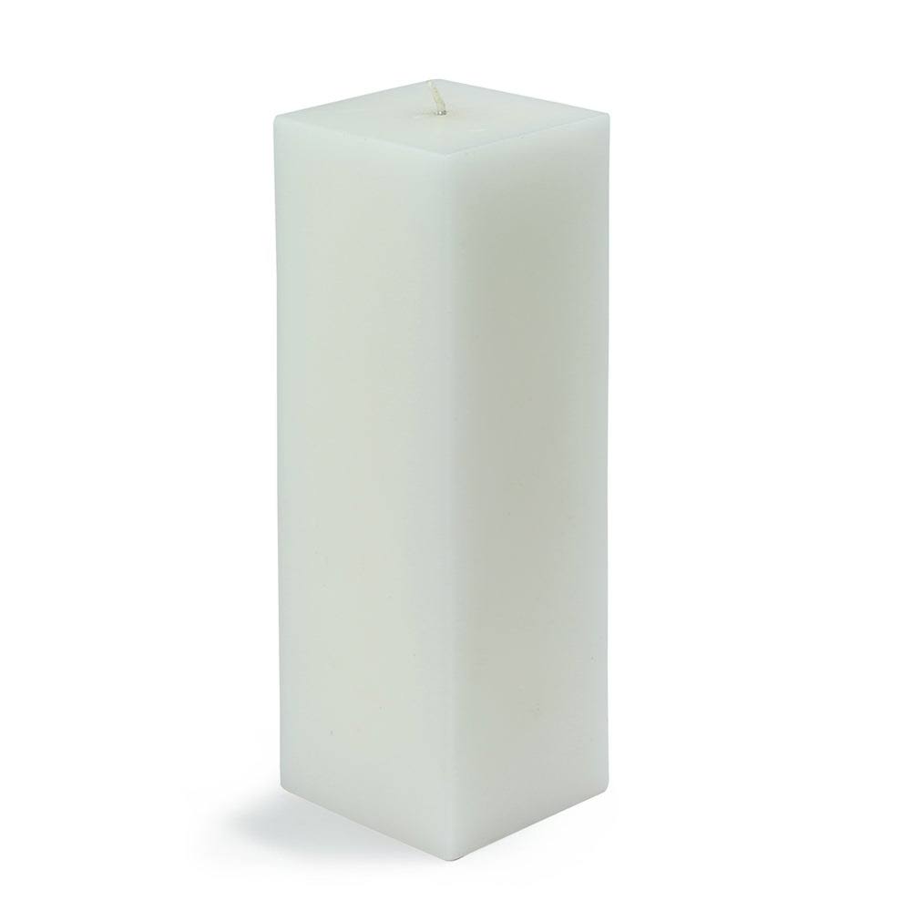 Metallic Silver Square Pillar Candle 12pcs C9083