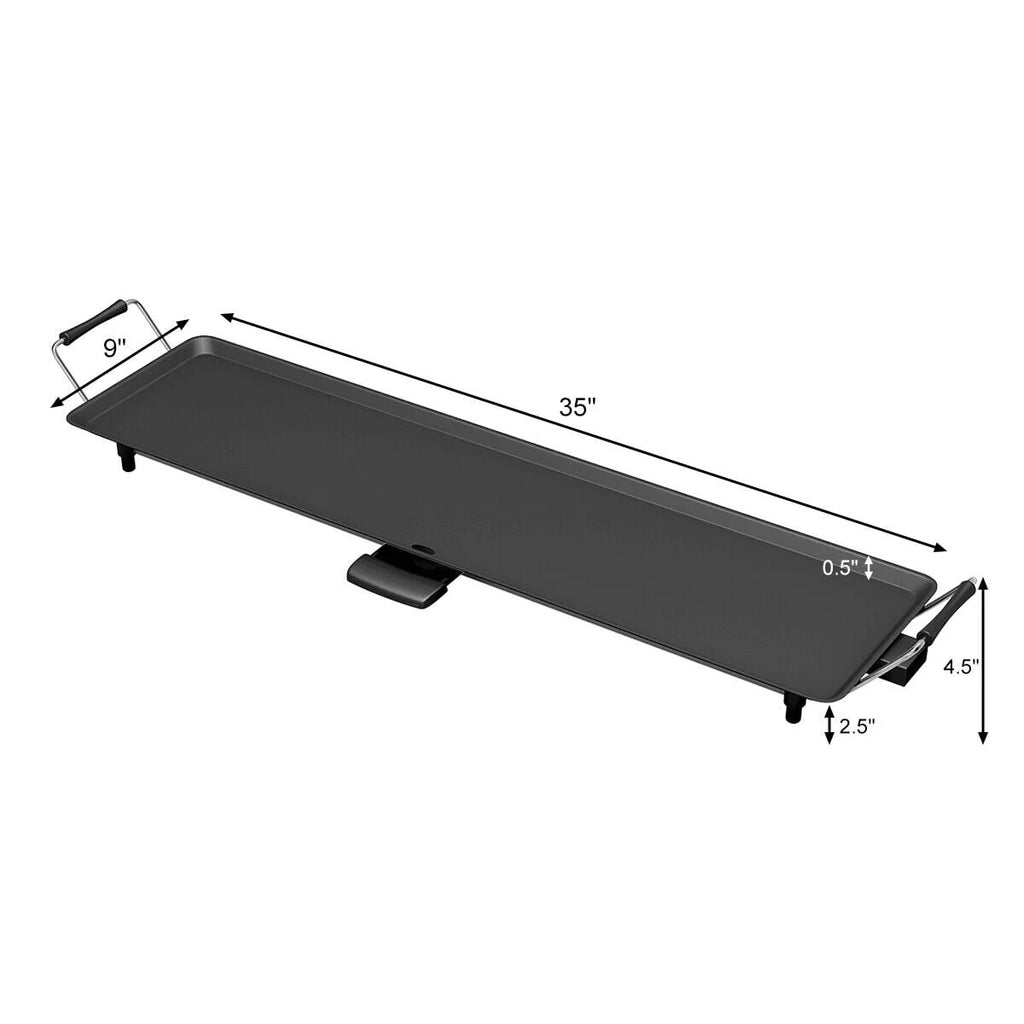 Electric Teppanyaki Table Top Grill Griddle Nonstick Camping Y174766