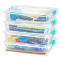 6 Qt. Clear Plastic Storage Bins with Lids, 4 Pack R2333
