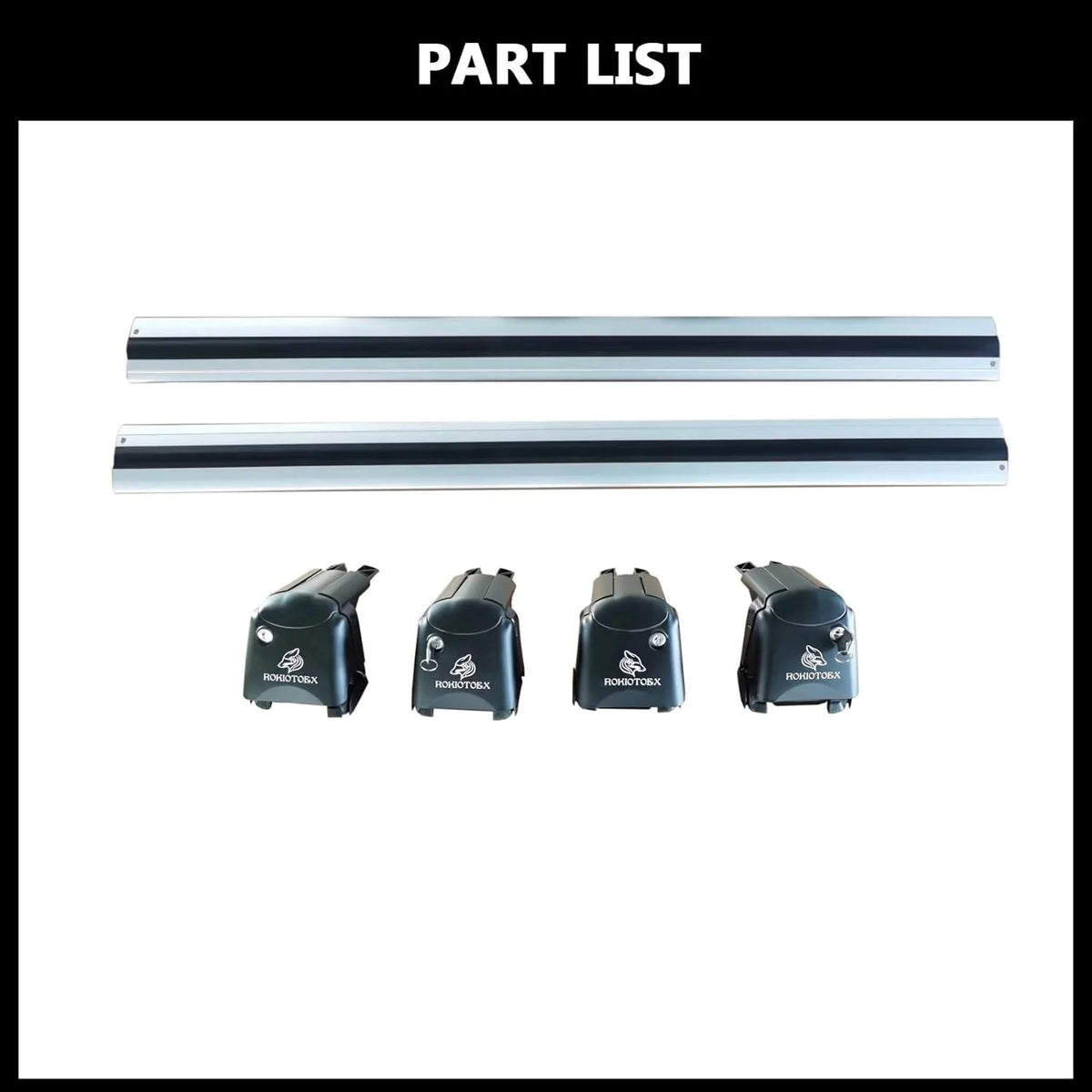 Lockable Roof Rack Crossbars with Flush Side Rails S29876