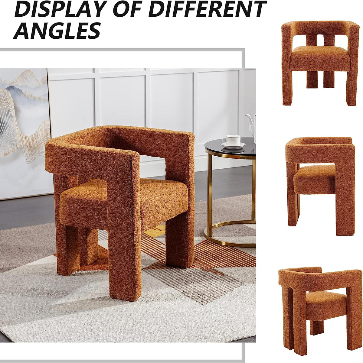 Boucle Upholstered Dining Chair Set of 2 E5388
