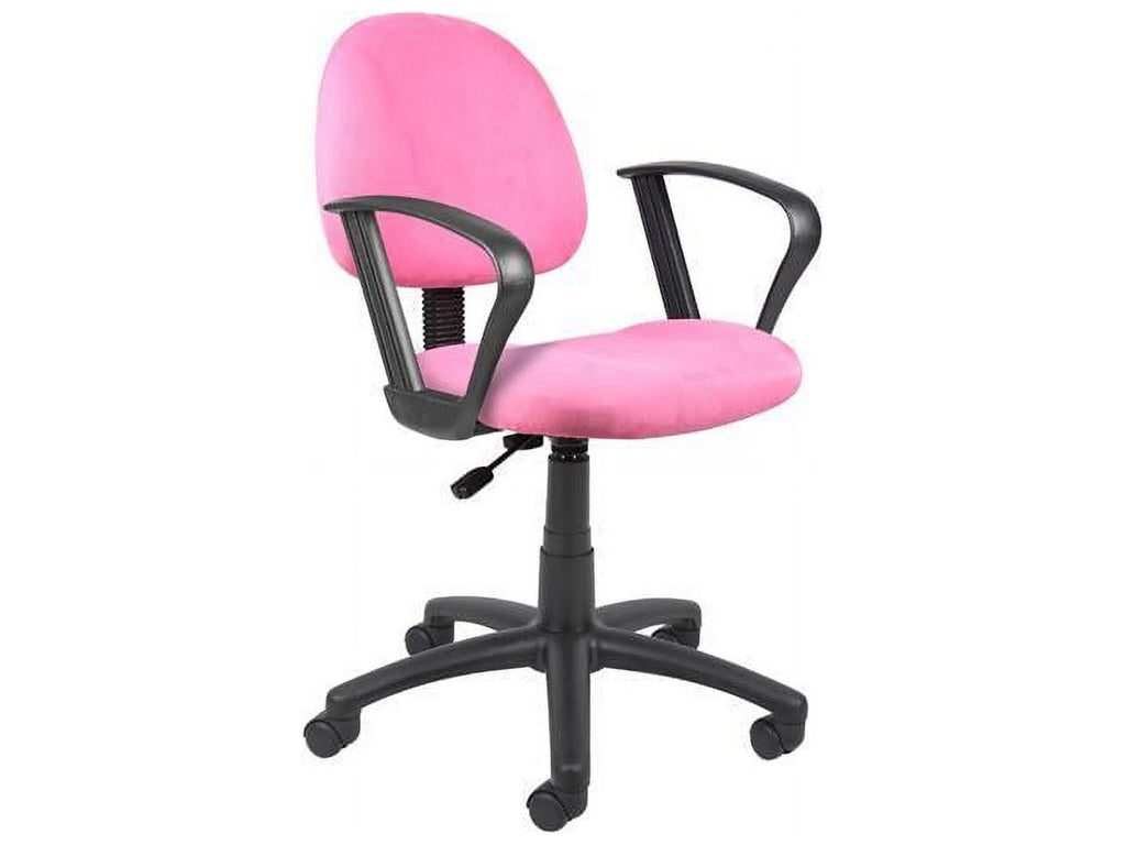 Pink Microfiber Chair with Loop Arms G9972