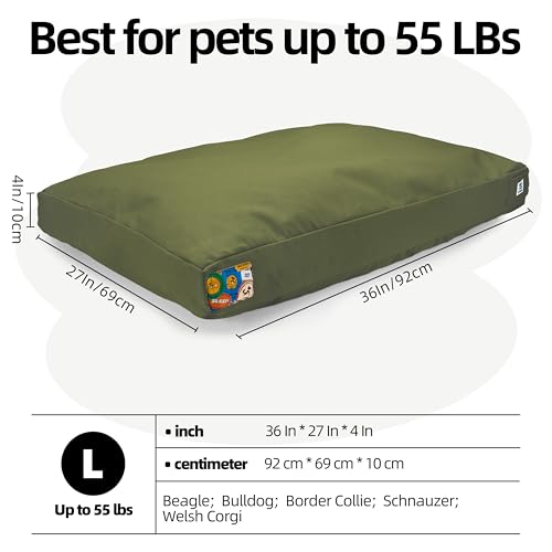 42-Inch Canvas Waterproof Washable Outdoor Dog Bed Z20859