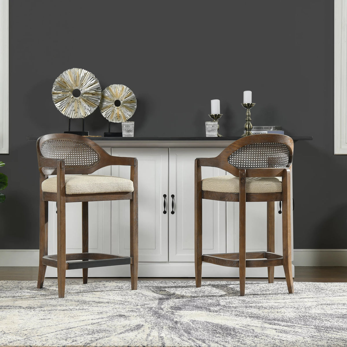 26" Cane Back Counter Stool U740402