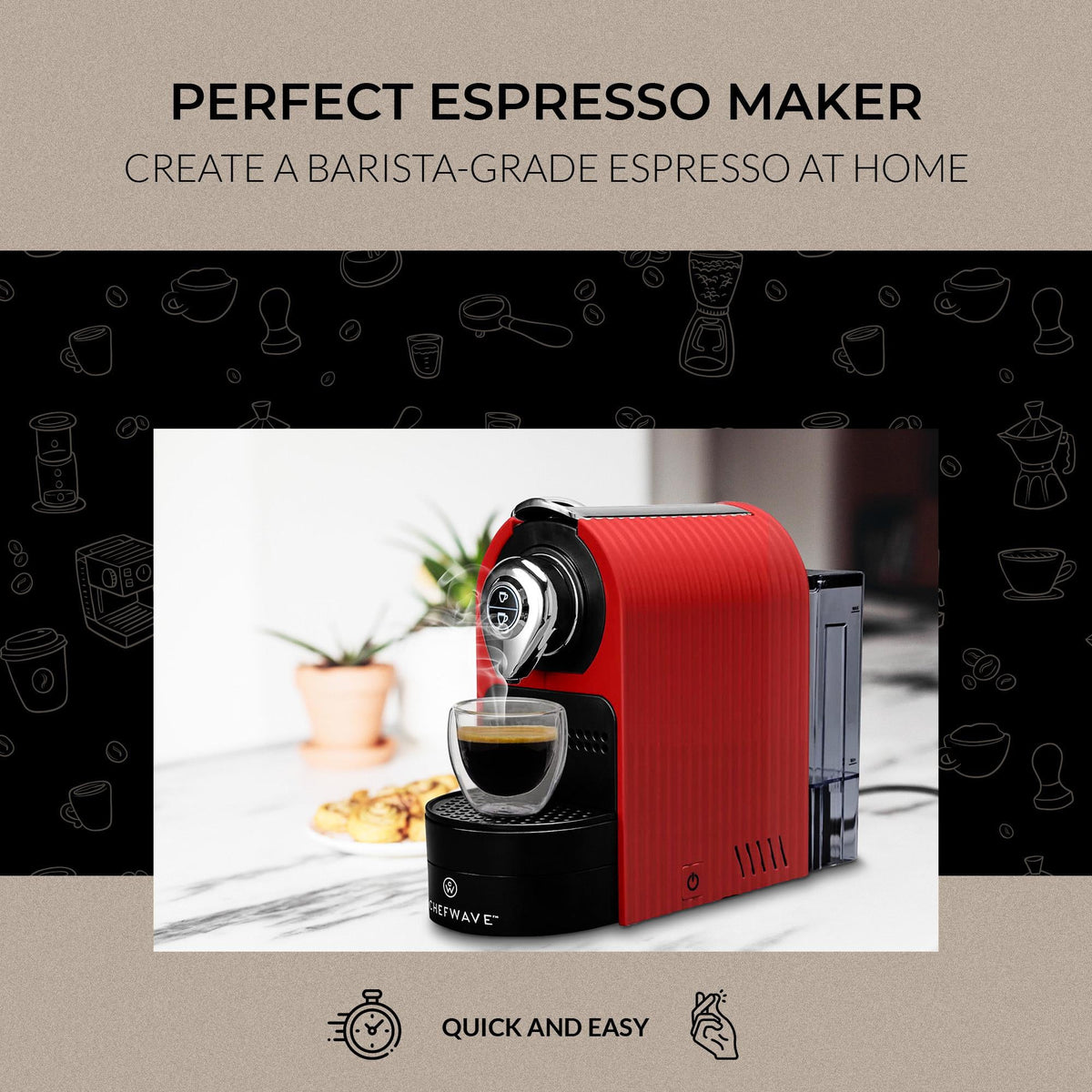 Espresso Machine Capsule Holder and Cups Bundle I970162