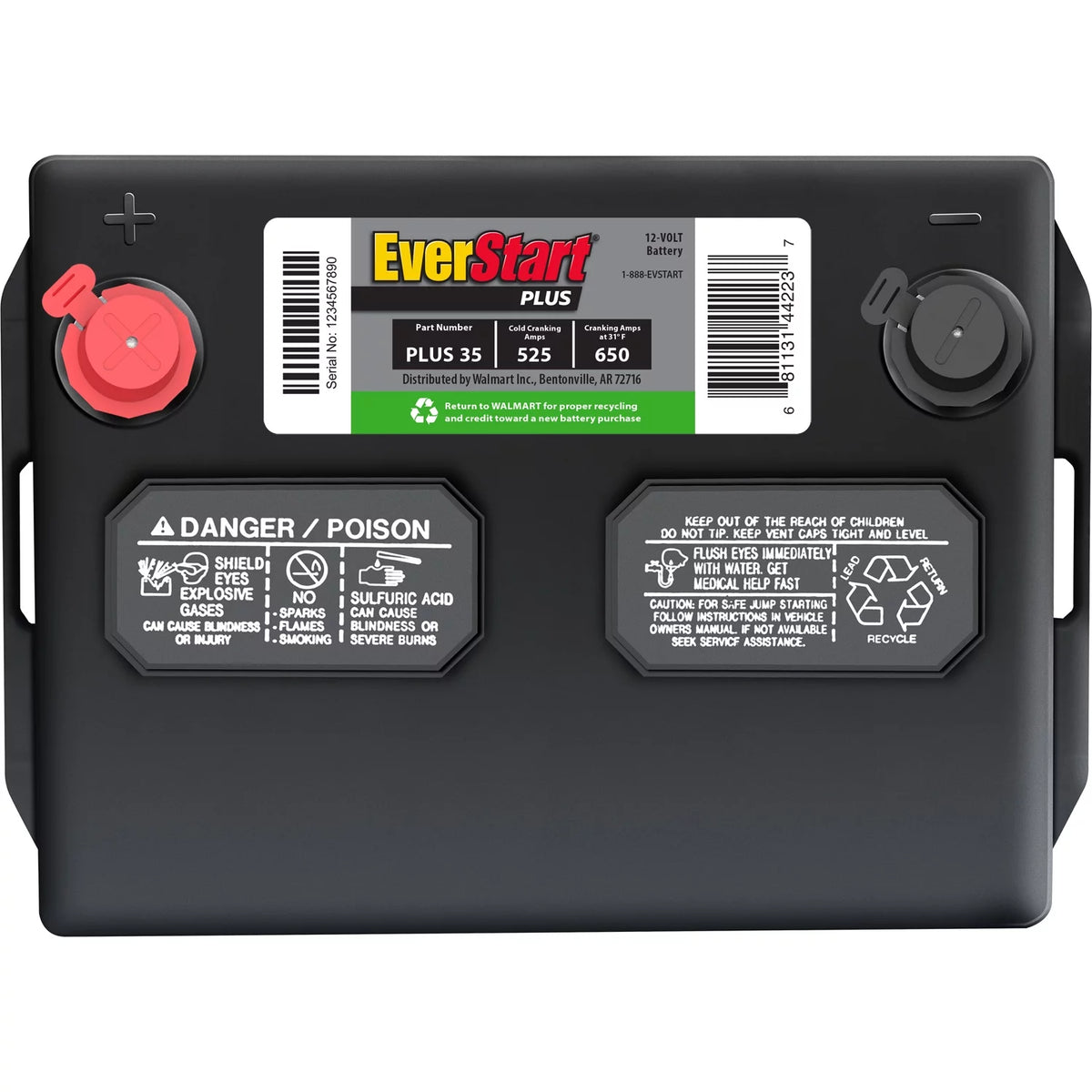 Lead Acid Automotive Battery Group Size 35 12 Volt 525 CCA S613495