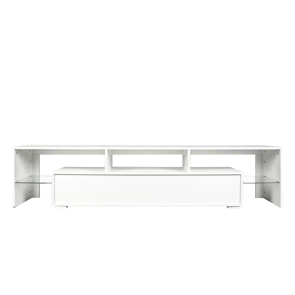 White TV Stand with LED Lights for 80 Inch O227179