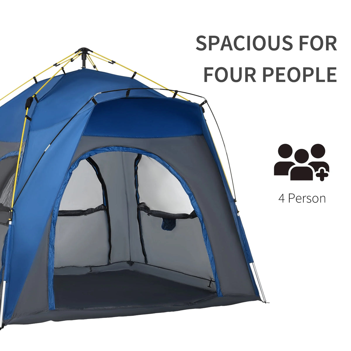 4 Person Pop Up Tent with Windows and Doors J541