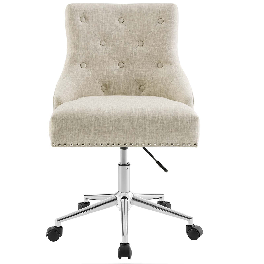 Beige Fabric Aluminum Work Desk Chair W80686