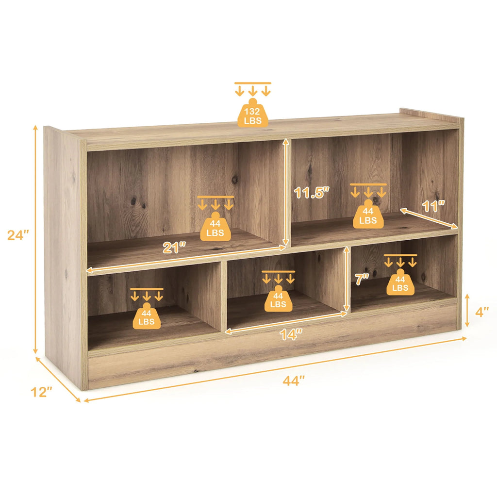 White 5-Cube Wood Bookcase H95468