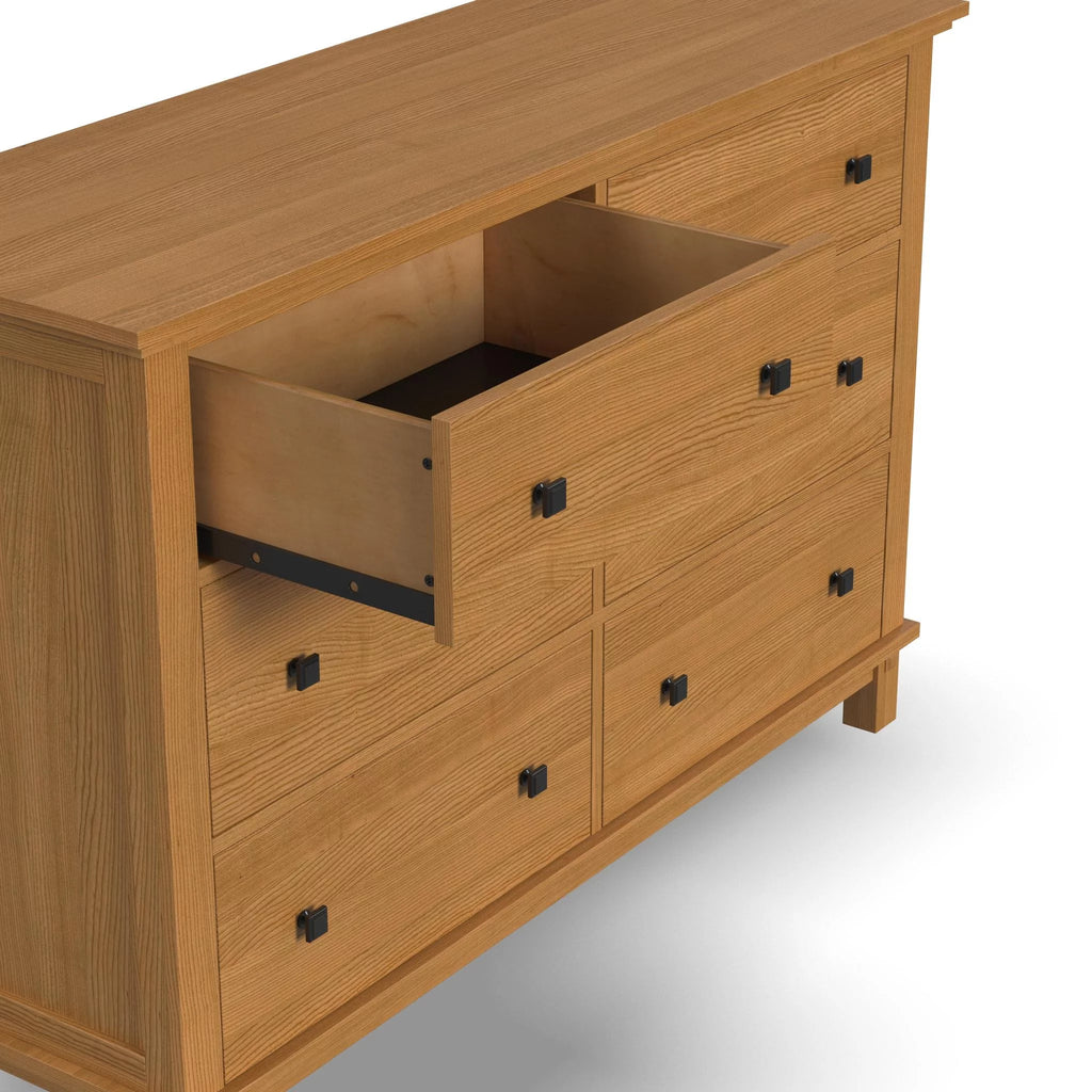 Brown 6 Drawer Wood Dresser Q9664