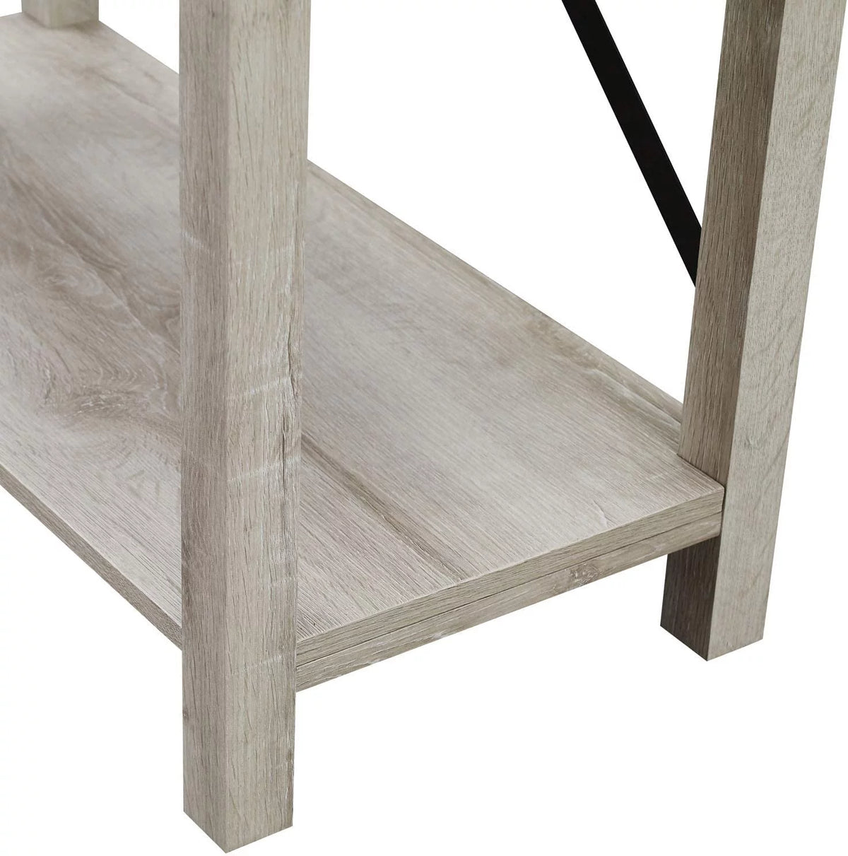 64 Inch Sable Grey Metal X-Back Bookshelf V2458
