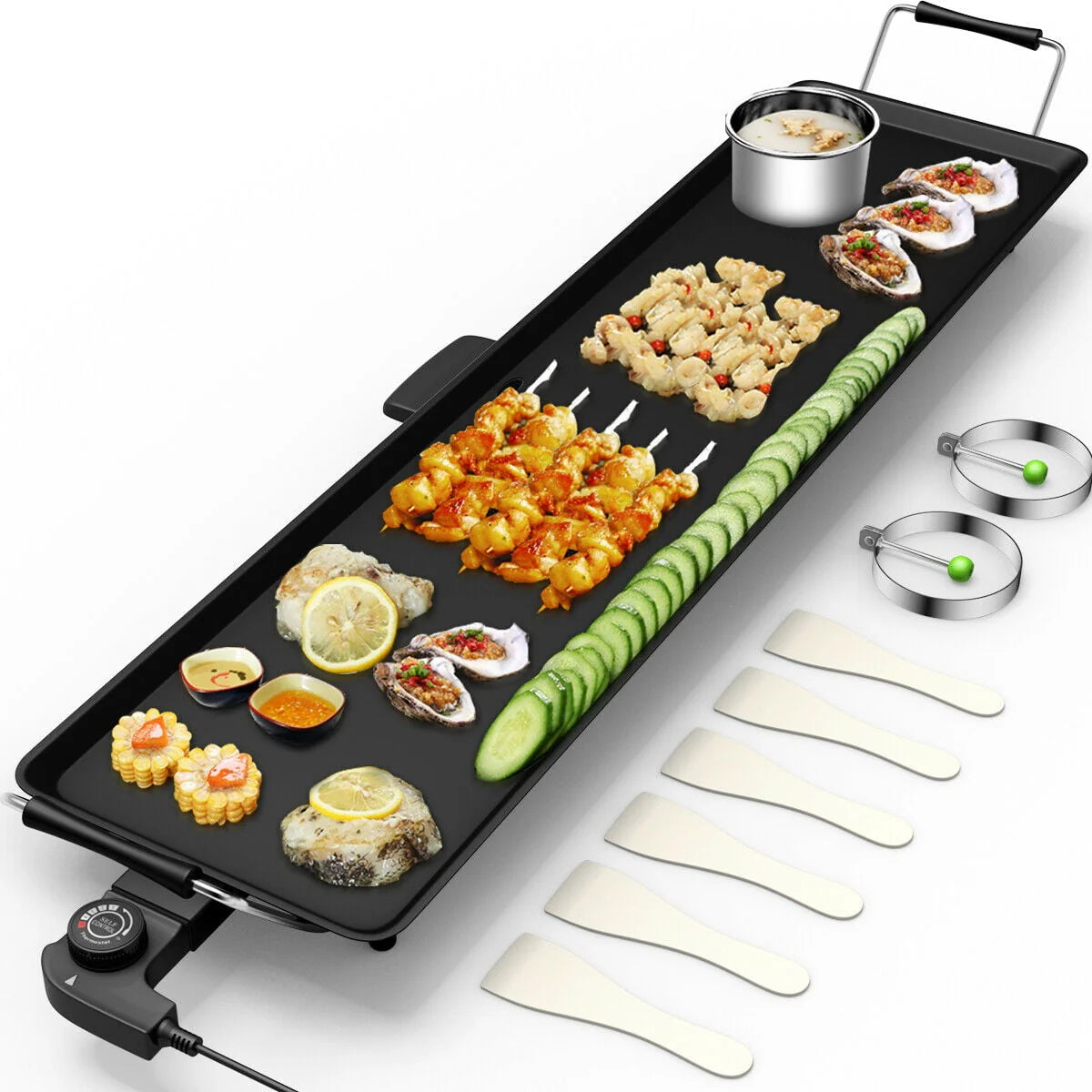 Electric Teppanyaki Table Top Grill Griddle Nonstick Camping Y174766