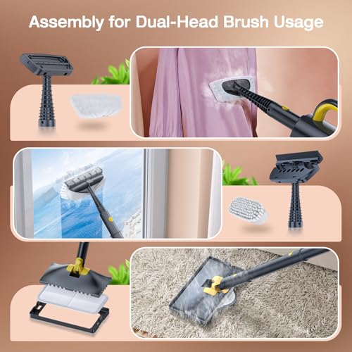 Steam Mop Cleaner with Detachable Handheld Steamer, 10-in-1 Accessories, Gray E589717