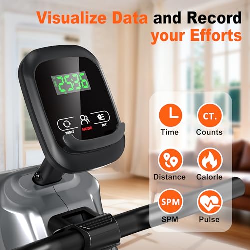 Quiet Magnetic Rowing Machine with Bluetooth and 360lb Weight Capacity Q1780