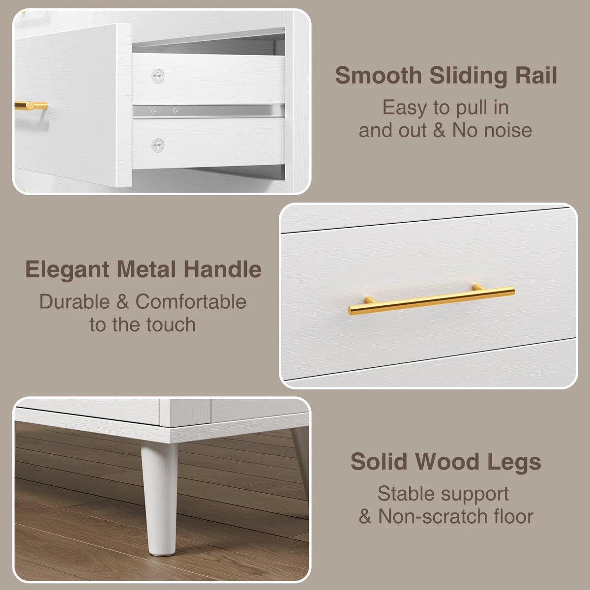 White 6 Drawer Dresser G72594
