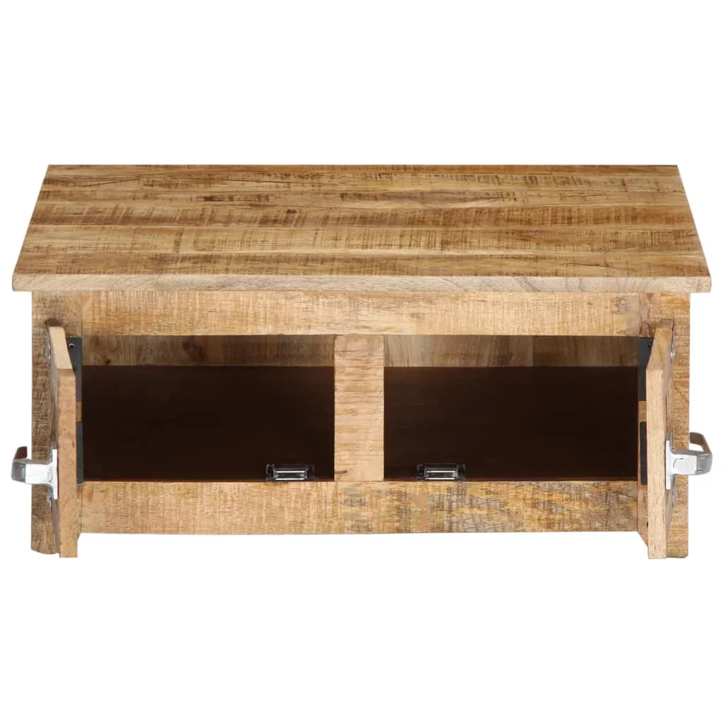 Mango Wood Coffee Table with 2 Cabinets and 2 Doors Q669