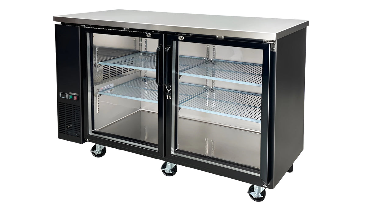 Black Glass Door Back Bar Cooler 15.8 Cu. ft. O5576
