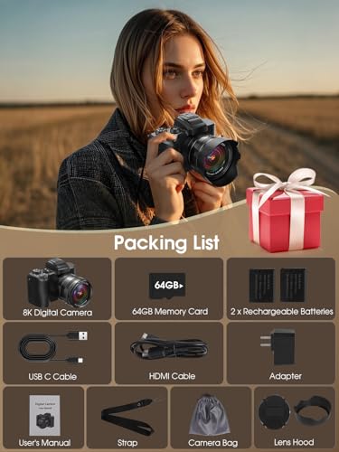 8K Digital Camera with WiFi Touch Screen 16X Zoom D57010
