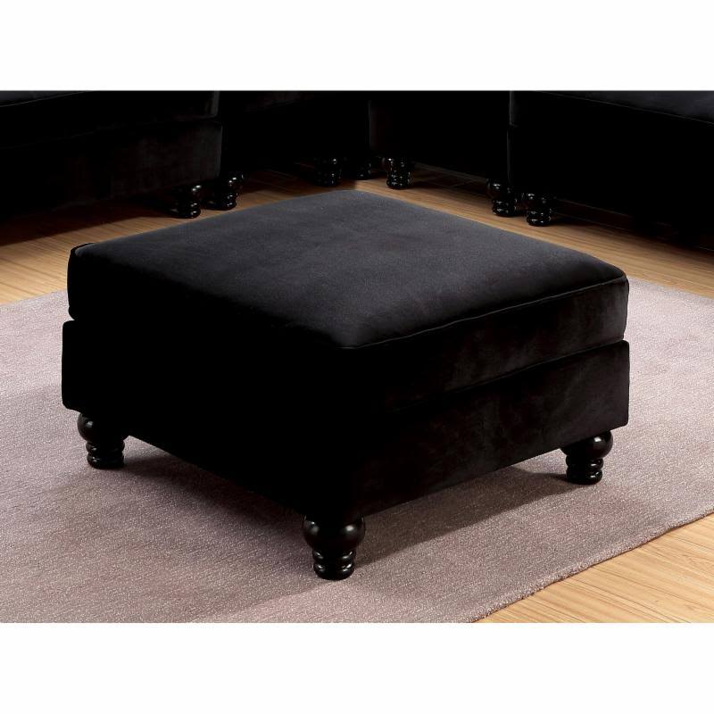 Gray Flannelette Fabric Ottoman O297