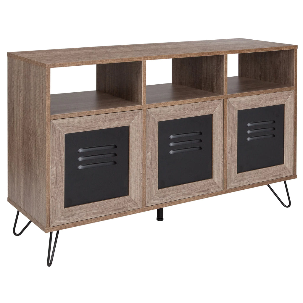 44"W 3 Shelf Storage Cabinet with Metal Doors N3179