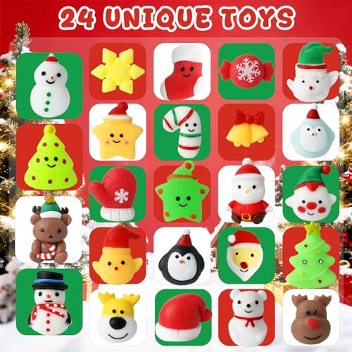 24 Mochi Squishy Toys Christmas Advent Calendar T132