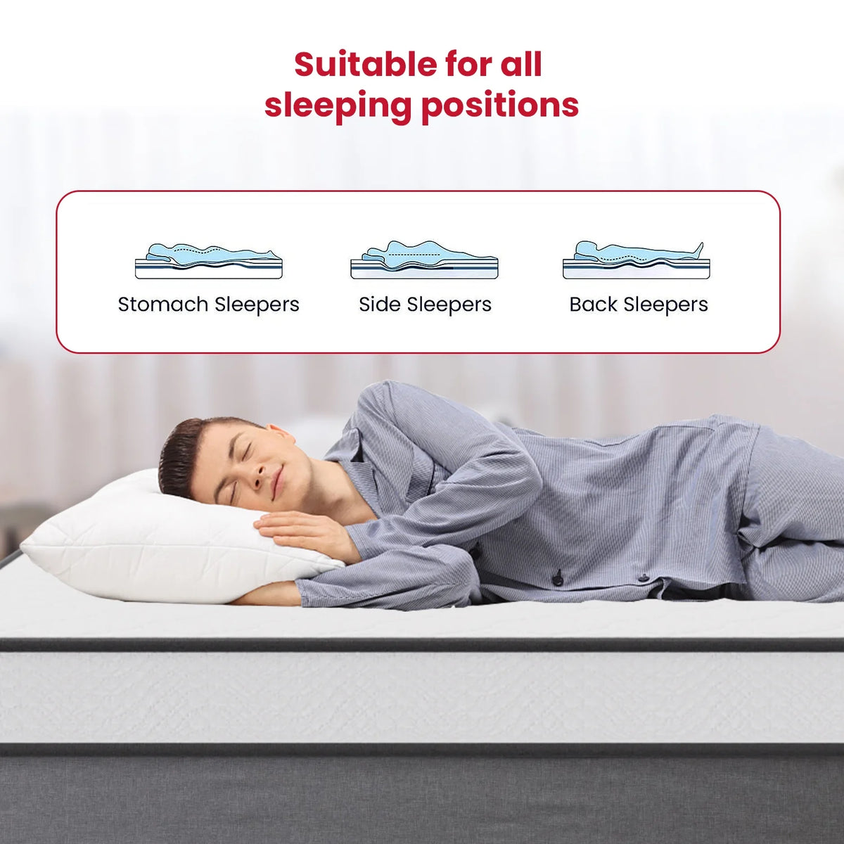 8 Inch Medium Firm Spring Full Size Mattress W303173