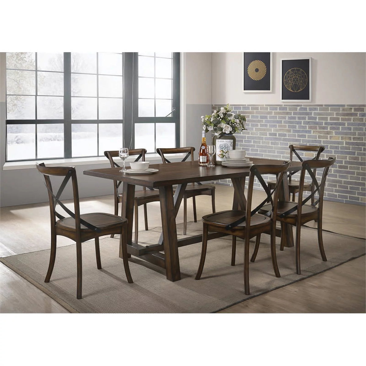 Dark Oak Dining Table A438790