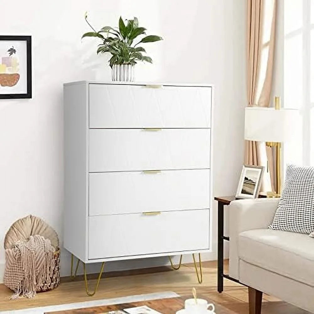 White 4 Drawer Dresser Cabinet M323868
