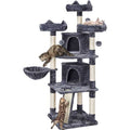 Dark Gray Large Plush Cat Tree with 3 Perches K6855