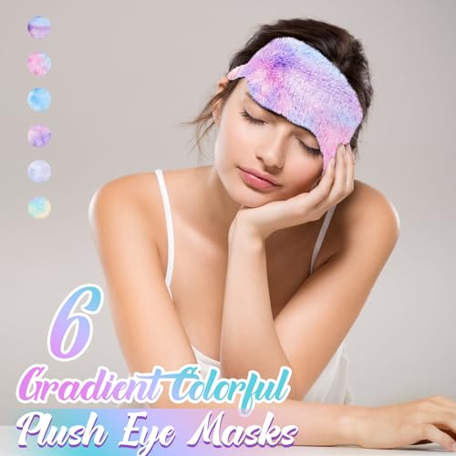 12 Pcs Plush Sleeping Eye Masks P79197