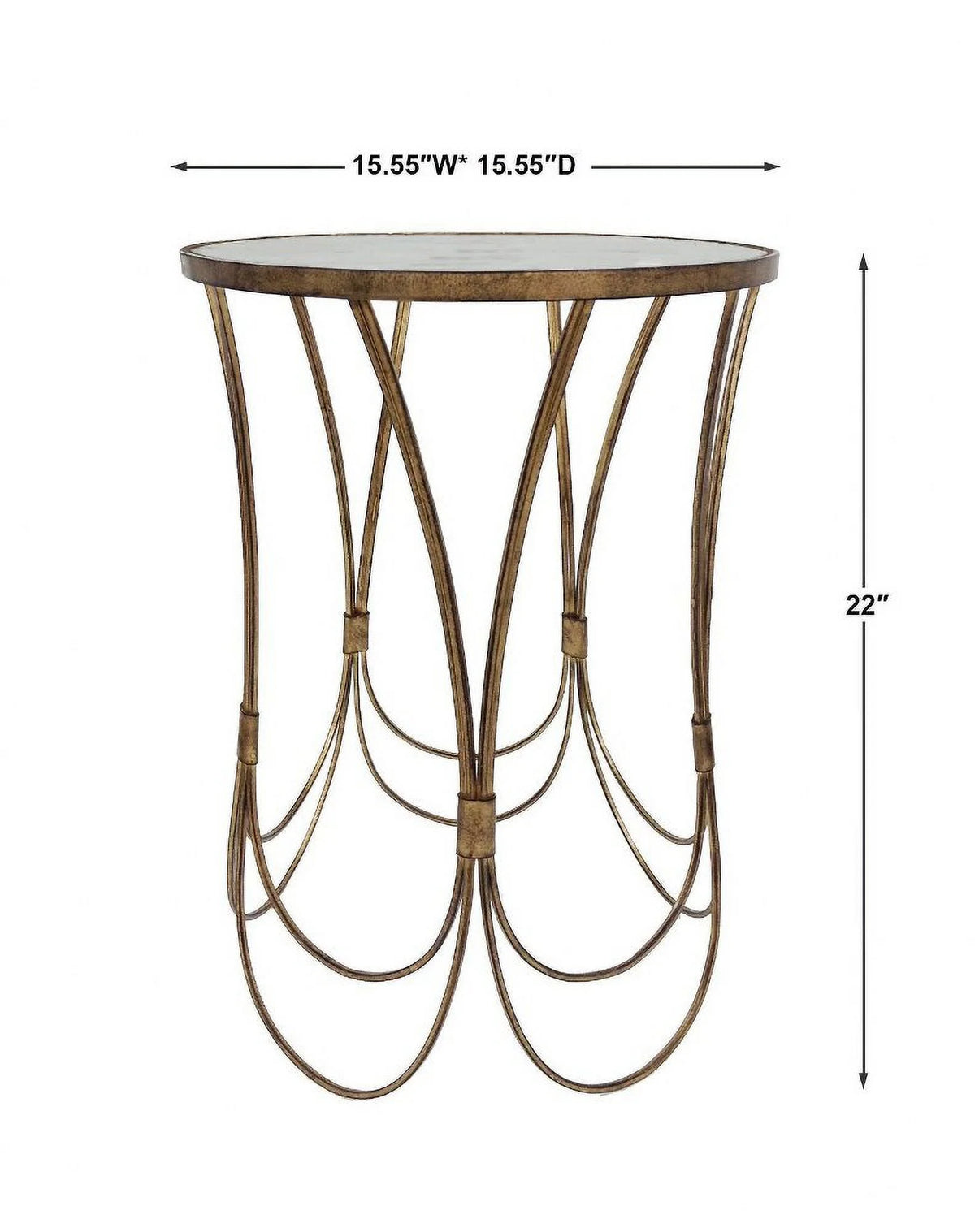 22 inch Round Clear Glass Top Accent Table I756608