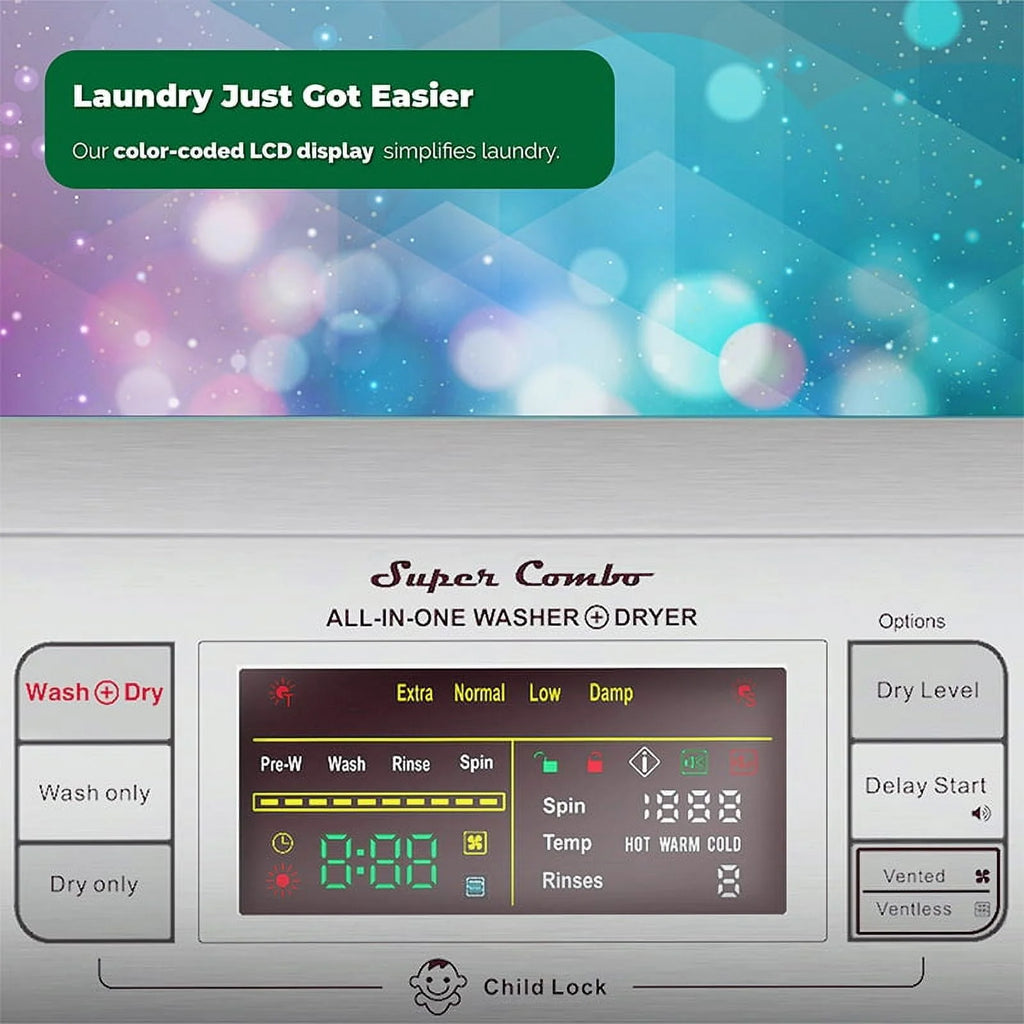 Compact 110V Combo Washer Sensor Dry 1200 RPM R7996