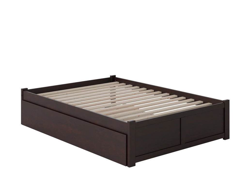 Full Platform Bed with Trundle Bed in Espresso N7828