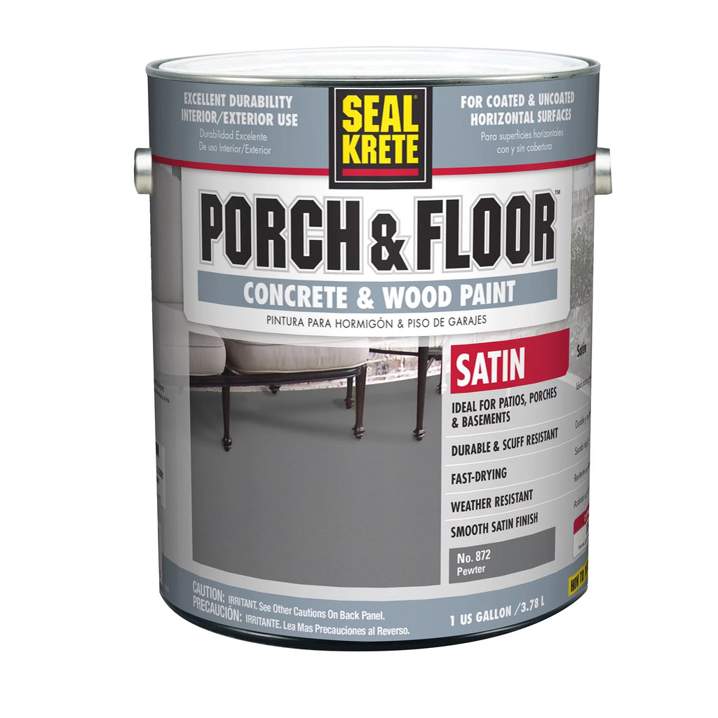 Pewter Satin Concrete & Wood Paint, Gallon E639074