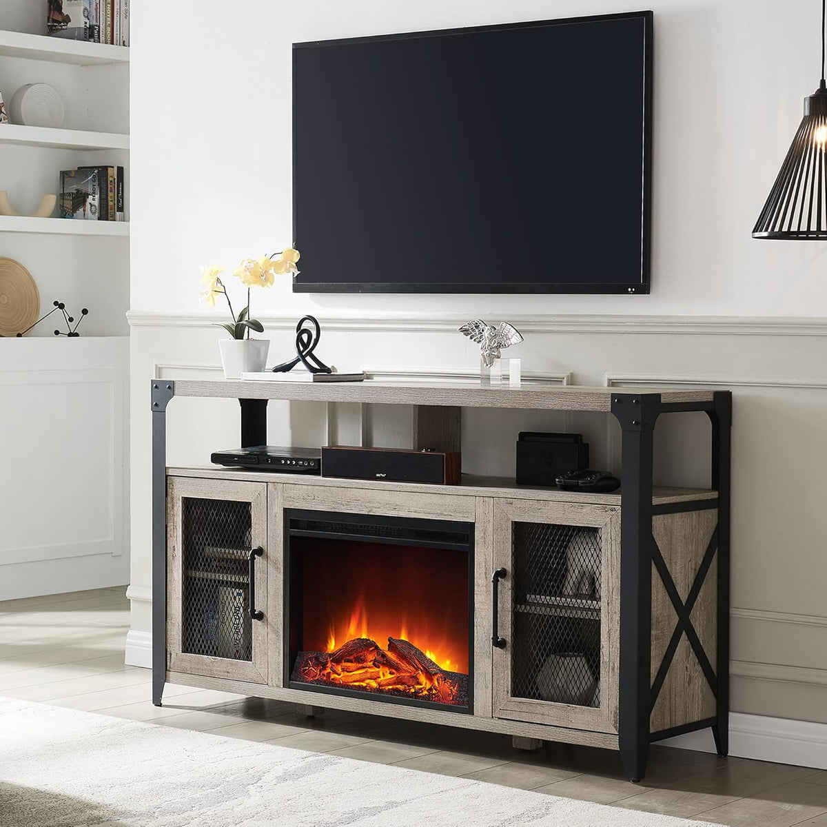 65 inch Fireplace TV Stand Entertainment Center Media Console Cabinet O13650