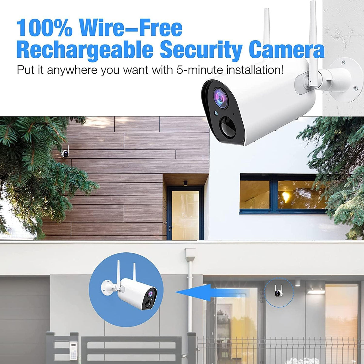 1080P Battery Powered Wireless Outdoor Security Cameras H907